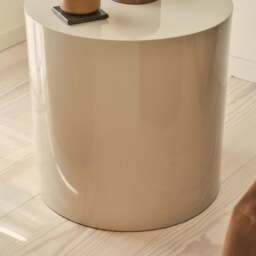 Rivington - High Gloss Ivory Round Side Table - thumbnail 6