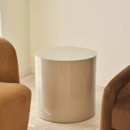 Rivington - High Gloss Ivory Round Side Table - thumbnail 3