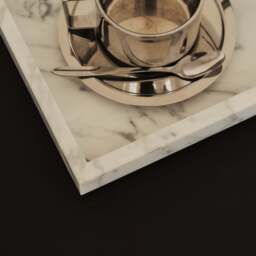 Travara - White Marble Large Rectangular Decorative Tray - thumbnail 6