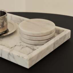 Travara - White Marble Large Rectangular Decorative Tray - thumbnail 3