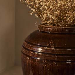 Cyra - Large Chocolate Gloss Ceramic Vase - thumbnail 4