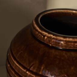 Cyra - Large Chocolate Gloss Ceramic Vase - thumbnail 3