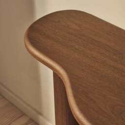Savanna - Large Dark Wood Curved Wooden Console Table - thumbnail 6