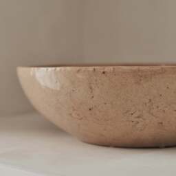 Portera - Beige Gloss Ceramic Decorative Bowl - thumbnail 5