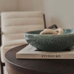 Portera - Coral Blue Gloss Ceramic Decorative Bowl - thumbnail 3