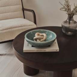 Portera - Coral Blue Gloss Ceramic Decorative Bowl - thumbnail 4