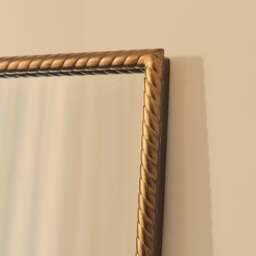Corra - Antique Bronze Rope Twist Metal Overmantle Mirror 90cm x 60cm - thumbnail 2