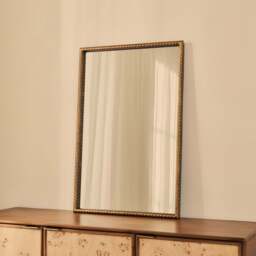 Corra - Antique Bronze Rope Twist Metal Overmantle Mirror 90cm x 60cm - thumbnail 4