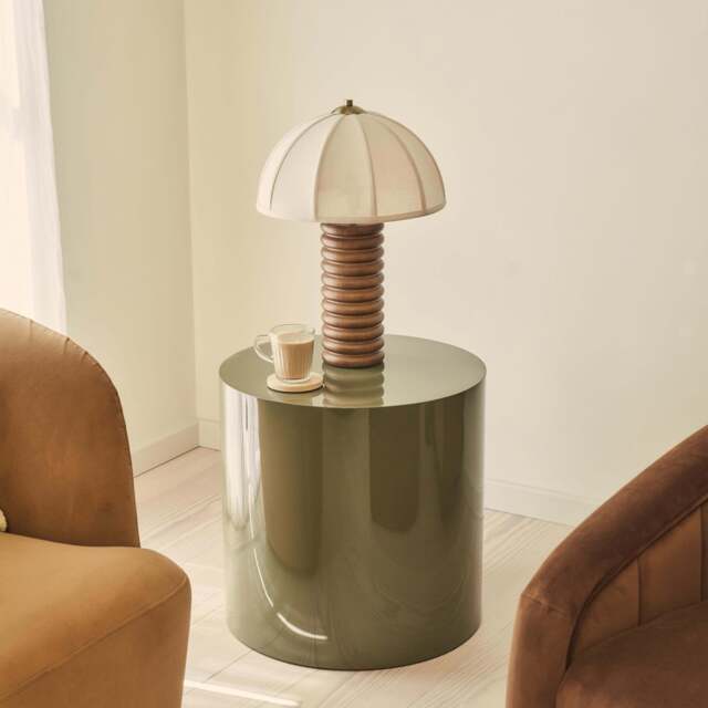 Rivington - High Gloss Olive Green Round Side Table - image 1