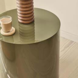 Rivington - High Gloss Olive Green Round Side Table - thumbnail 5