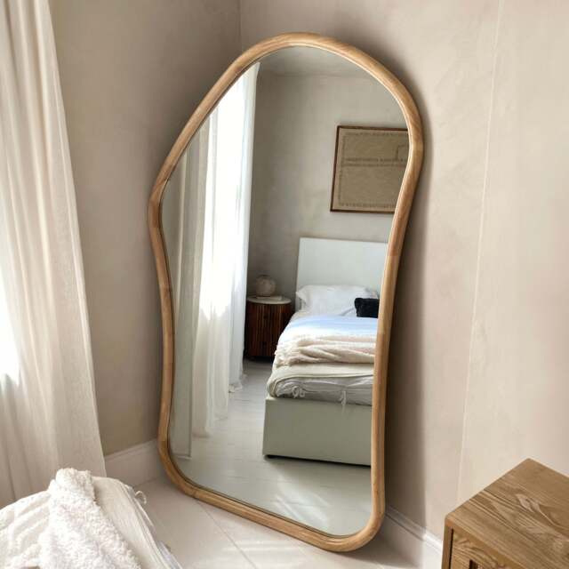 Aaliyah - Extra Large Full Length Light Wood Irregular Mirror 180cm x 110cm - image 1