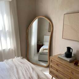 Aaliyah - Extra Large Full Length Light Wood Irregular Mirror 180cm x 110cm - thumbnail 3