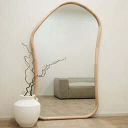 Aaliyah - Extra Large Full Length Light Wood Irregular Mirror 180cm x 110cm - thumbnail 2