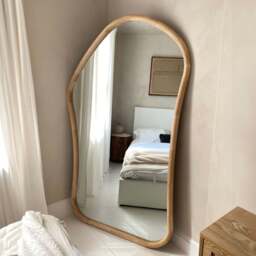 Aaliyah - Extra Large Full Length Light Wood Irregular Mirror 180cm x 110cm - thumbnail 1