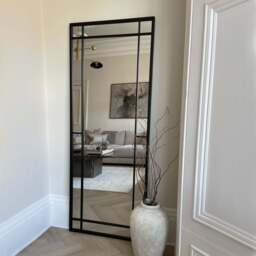 Bexley - Black Full Length Metal Mirror 180cm x 70cm - thumbnail 1
