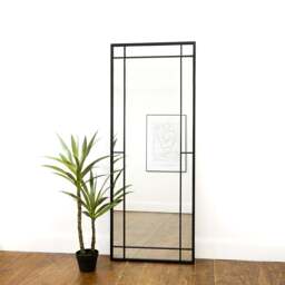 Bexley - Black Full Length Metal Mirror 180cm x 70cm - thumbnail 3