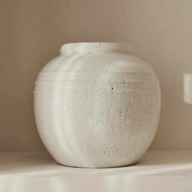 Cyra - Large Ivory Gloss Ceramic Vase - image 1