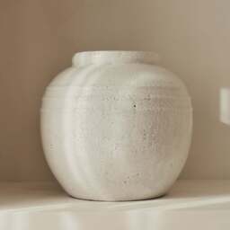 Cyra - Large Ivory Gloss Ceramic Vase - thumbnail 1