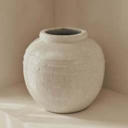 Cyra - Large Ivory Gloss Ceramic Vase - thumbnail 4