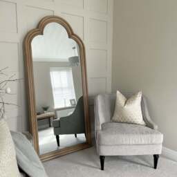 Melilla - Washed Wood Arched Full Length Mirror 170cm x 80cm - thumbnail 1