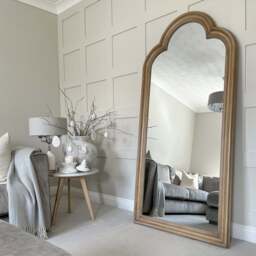 Melilla - Washed Wood Arched Full Length Mirror 170cm x 80cm - thumbnail 2