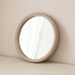 Arden - Concrete Round Wooden Wall Mirror 40cm x 40cm - thumbnail 3