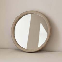 Arden - Concrete Round Wooden Wall Mirror 40cm x 40cm - thumbnail 4