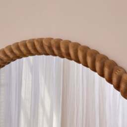 Cordelia - Light Wood Rope Twist Round Wall Mirror 80cm x 80cm - thumbnail 4
