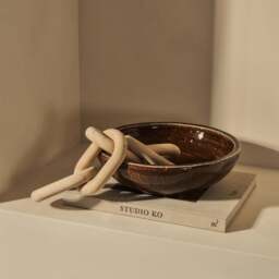 Portera - Chocolate Gloss Ceramic Decorative Bowl - thumbnail 6