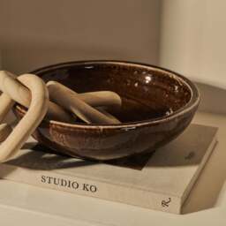 Portera - Chocolate Gloss Ceramic Decorative Bowl - thumbnail 4