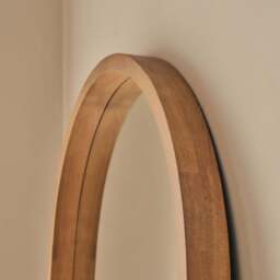 Lilia - Full Length Warm Wood Arched Wooden Mirror 170cm x 80cm - thumbnail 6
