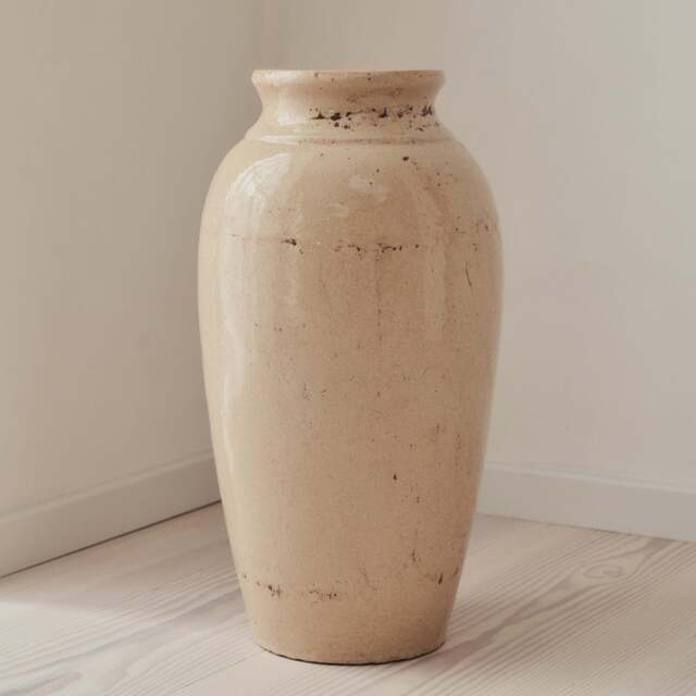 Cadira - Large Beige Gloss Ceramic Vase - image 1