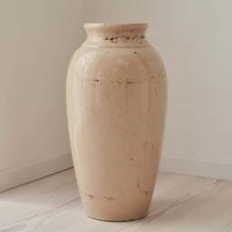 Cadira - Large Beige Gloss Ceramic Vase - thumbnail 1