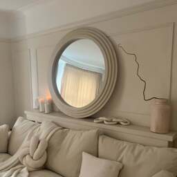 Luciana - Round Concrete Wall Mirror 110cm x 110cm - thumbnail 2