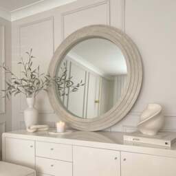 Luciana - Round Concrete Wall Mirror 110cm x 110cm - thumbnail 1