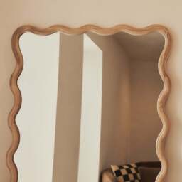 Marea - Light Wood Wavy Retro Full Length Mirror 170cm x 80cm - thumbnail 4