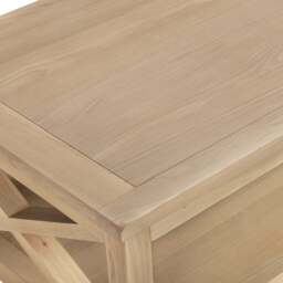 Tetbury X Leg Coffee Table With Shelf in Natural Oak - thumbnail 4
