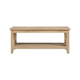 Tetbury X Leg Coffee Table With Shelf in Natural Oak - thumbnail 2