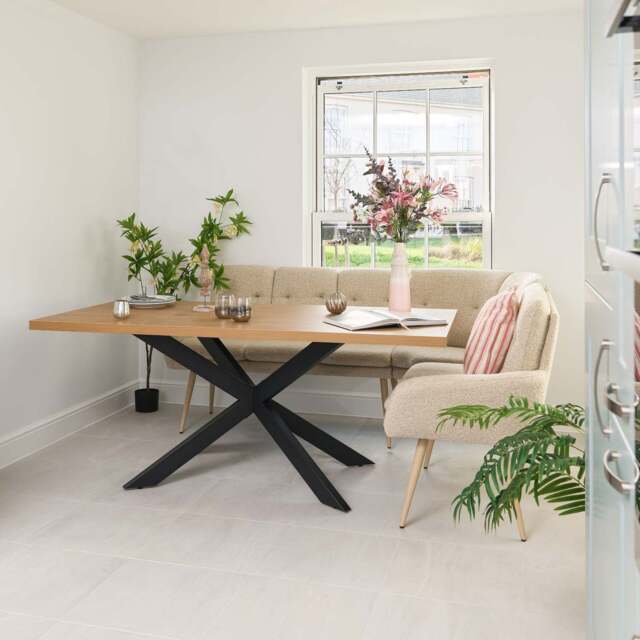 Jupiter 180cm Dining Table - Smoked Oak - With Sloane Corner Bench - image 1
