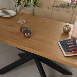 Jupiter 180cm Dining Table - Smoked Oak - With Sloane Corner Bench - thumbnail 4