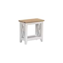 Tetbury X Leg Side Table With Shelf in Painted / Oak - thumbnail 3