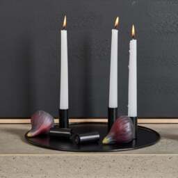 Magentic Metal Candle Holder Tray w/5 holders in Matt Black - thumbnail 3