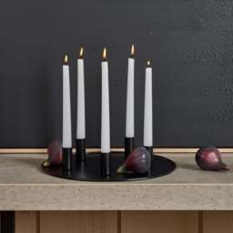 Magentic Metal Candle Holder Tray w/5 holders in Matt Black - thumbnail 1