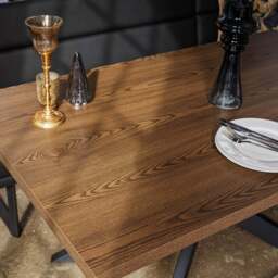 Jupiter Dining Set - Dark Oak - With LHF Corner Bench in Black - thumbnail 6