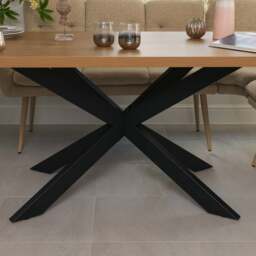 Jupiter 180cm Dining Table - Smoked Oak - With Sloane Corner & Low Bench - thumbnail 5
