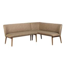 Lucca Corner Bench Dark Oak Leg (Left Hand Facing) - Taupe - thumbnail 3