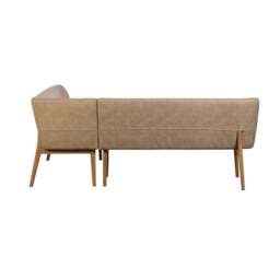 Lucca Corner Bench Dark Oak Leg (Left Hand Facing) - Taupe - thumbnail 2