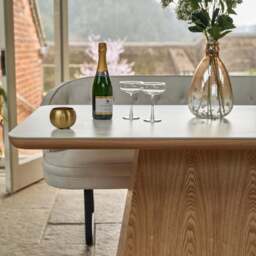 Sutton 160cm Dining Table - Ash with Frampton Corner Bench in White LHF - thumbnail 4
