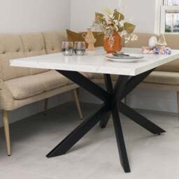 Jupiter 150cm Dining Table - Marble - With Sloane Corner Bench - thumbnail 5