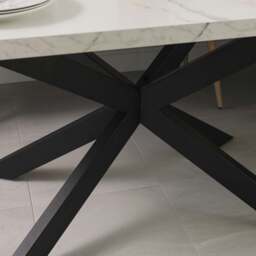 Jupiter 150cm Dining Table - Marble - With Sloane Corner Bench - thumbnail 4